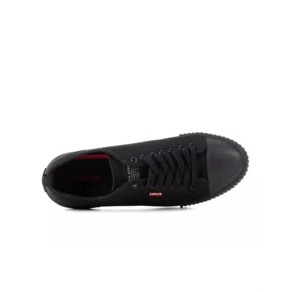 NEW LEVI'S men's anikin c canvas sneaker in black monochrome - Picture 3 of 4
